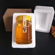 1000g高档八角玻璃蜂蜜瓶2斤装蜂蜜包装瓶密封罐加厚透明送泡沫盒