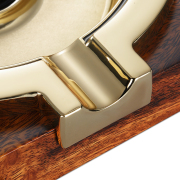 茄龙烟灰缸镀金烟槽印茄实木金属，不锈钢创意个性，装饰大号烟缸摆件