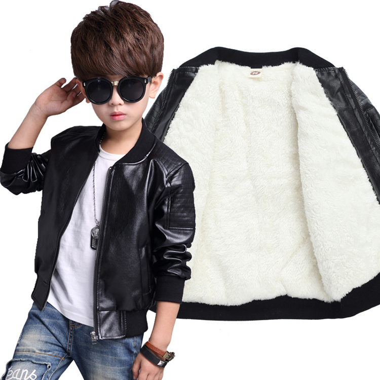 Children's clothing Boy Leather coat 2018 Autumn and winter new pattern Large children leisure time Plush thickening baby leather clothing Jacketin the Children/Baby/Family fitted , Coat/Jacket/Overcoat , Jacket/Leather clothing category - from Buy2taobao.com to provide professional Taobao agent buy service