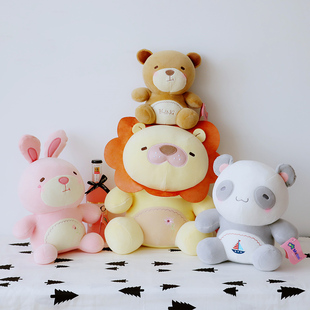 咪兔metoo毛绒玩具狮子熊猫，粉兔子公仔，婴儿情绪安抚布偶宝宝男女
