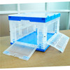 加厚带盖塑料折叠箱物流，运输箱透明长方形，折叠收纳周转筐大号