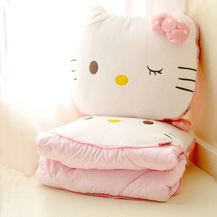 粉猫抱枕空调被抱枕两用办公室，沙发飘窗靠垫，靠枕午睡枕午休被礼物