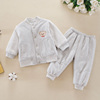 婴儿棉衣套装纯棉0-1岁男女，宝宝夹棉开衫春秋装，外出服新生儿衣服