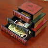 欧式家居摆件首饰品抽屉式收纳盒复古木质书盒假书模型摄影道具书