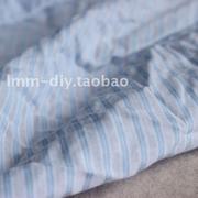 蓝白条纹编织全棉色织面料衬衫布料文艺风天然不褪色