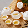 纯白玉瓷茶杯组合家用陶瓷，功夫茶具套装，6人茶杯泡茶壶送礼盒简约