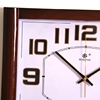 仿红木色16英寸长方形钟表静音挂钟客厅钟表办公静音时钟大挂表
