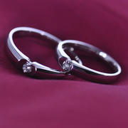 梦克拉铂金钻石戒指情侣对戒钻戒钻石对戒情侣款结婚对戒铂金对戒