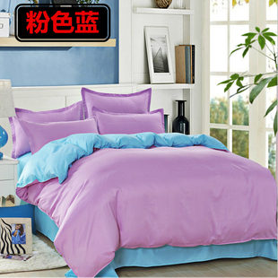 纯色斜纹时尚双拼，个性独特床上用品，床单被罩四件套1.8m2.0m2.2m