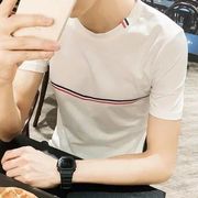 夏季T恤男短袖韩版潮流青少年简约修身圆领体恤运动青春小衫半袖