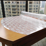 伸缩折叠椭圆形塑料桌布印花软玻璃防水防油加厚圆桌面胶垫保护垫