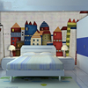 无缝欧洲城堡大型壁画，儿童卧室背景墙纸地中海，壁纸卡通环保墙布