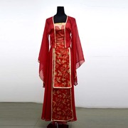 8成新古装两件套红色新娘拍照演出写真服装松紧腰76-90HH1059
