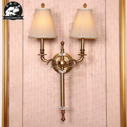 美式纯铜灯具玻璃壁灯厨房节能灯简约全铜客厅卧室书房餐厅床头灯