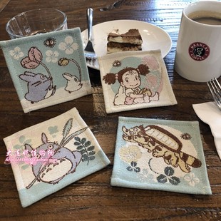 日本棉麻织布小号方形杯垫碗垫盘垫，咖啡杯垫
