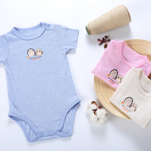 婴儿宝宝加大码短袖连体三角哈衣纯棉夏季薄透气包屁睡衣1-3-4岁