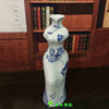 景德镇陶瓷器现代客厅家居装饰摆件雕塑瓷青花瓷旗袍形状摆设