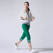 方寸创意原创设计夏季薄款休闲七分裤罗纹，脚口时尚绿色铅笔裤女