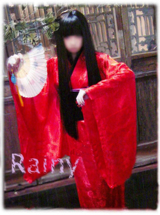 白夜之城cosplay日式傀儡SD娃娃和风大红色华丽长振袖缎面和服