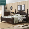 美式实木双人床1.8米1.5米实木床罗马柱圆柱，床品质卧室家具组合
