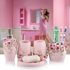 欧式卫浴五件套高档创意浴室洗漱套装 简约洗浴用品漱口杯牙刷架