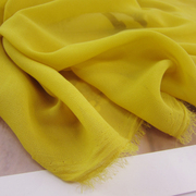 服装布料芥末黄色柔软珍珠，雪纺略透长短裙，连衣裙衬衫套装面料