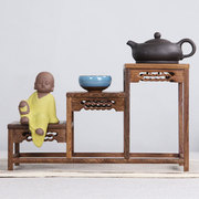 实木质小博古架，一高一低古董架展示架，置物架茶壶紫砂壶古董展示架
