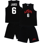 usa美国梦十梦之队，球衣詹姆斯6号篮球服套装，加肥大码儿童号
