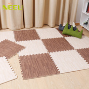 卧室隔音泡沫地垫木纹拼图儿童，地毯床边垫拼接塑料地板垫子60x60