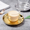 浪漫微风北欧耐热玻璃咖啡杯带把镜面陶瓷碟子盘子咖啡杯碟创意