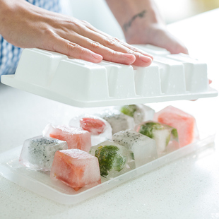 日本进口asvel冰格大冰块模具收纳带盖制冰盒创意辅食冻格盒