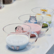 tuuli温泉系列，耐热耐高温创意水杯zakka日式早餐牛奶玻璃杯0.22