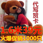 1.8米泰迪熊抱抱熊萌公仔，超大号抱枕布娃娃，毛绒玩具送女生日礼物