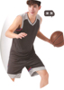 篮球服套装男夏季背心短裤球衣，定制篮球大中学生训练服180017深灰