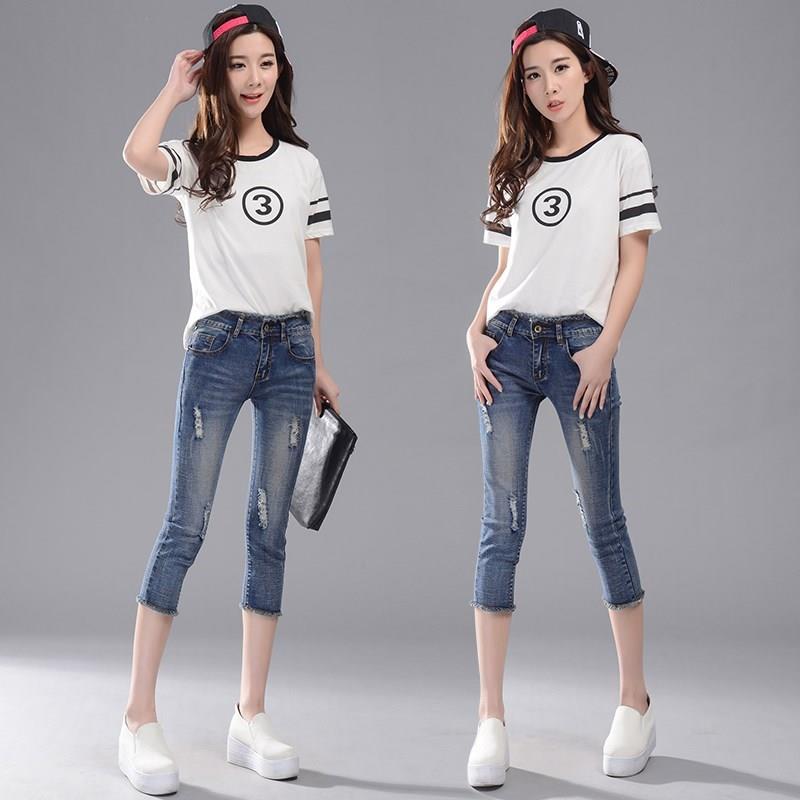 summer Jeans Pants Tight fitting Feet Cropped Trousers Korean Edition Thin section shorts Paige Versatilein the Women's clothing/Boutique , Jeans category - from Buy2taobao.com to provide professional Taobao agent buy service