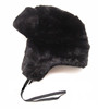 冬日帽子男女护耳帽通用款仿皮草温暖舒适型，雷锋帽加厚黑色机车帽