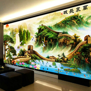 KS色系2021客厅大幅风景万里长城中国风满砖全贴2-3米钻石画