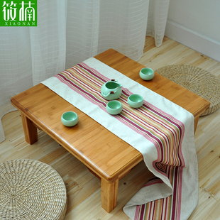 楠竹炕桌实木方桌正方形床上学习桌饭桌榻榻米，桌子小茶几飘窗矮桌