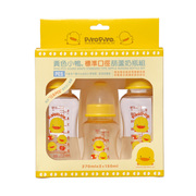 黄色小鸭标准口径奶瓶pes塑料，材质标口新生儿，耐摔适配贝亲标口