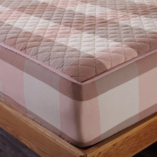 纯棉床笠加厚夹棉席梦思，床罩保护套单件全棉床垫防滑1.5米1.8m床c