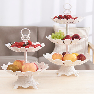 欧式多层水果盘创意时尚三层，蛋糕架塑料，双层果盆果篮现代客厅家用