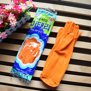 韩国进口加厚款乳胶手套，厨房长款橡胶家务，清洁手套大号防滑耐用
