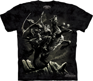 美国 The Mountain 夜光骷髅骑士图案3D印花短袖纯棉T恤打底衫