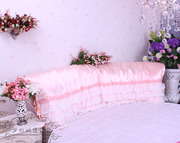 床头罩床头套床头软包玉粉色，蕾丝缎面玫瑰，皮床头圆床头防尘罩