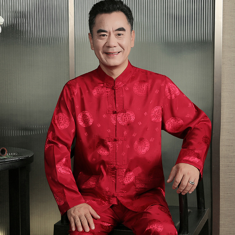 高档情侣唐装男长袖套装爷爷中老年人婚礼爸爸老人生日过寿星衣服|ruв категории Мужская одежда, национальная одежда - от Buy2taobao.com для оказания профессиональной услуги покупки агента Taobao