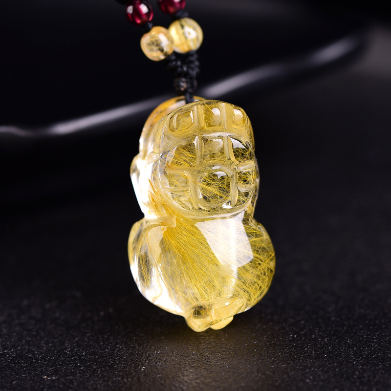 新品開光天然金發晶貔貅吊墜 發晶钛晶男女款項鏈水晶件飾品禮物在類目 飾品/流行首飾/時尚飾品新, 項墜/吊墜中 - 來自Buy2taobao.com提供專業的淘寶代購服務