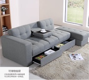 布艺沙发床日式多功能中小户型，沙发床储物双人，折叠组合沙发床