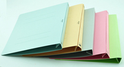 纸质文件夹10个装环保彩色，纸制平面文件夹，打孔资料夹a4塑胶夹具