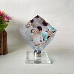 水晶照片定制摆台相框diy旋转魔方个性影像创意生日礼物纪念品