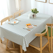 简约格子桌布PVC印花防水防油免洗餐桌布家用台布